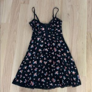Flowy black floral dress from Forever 21